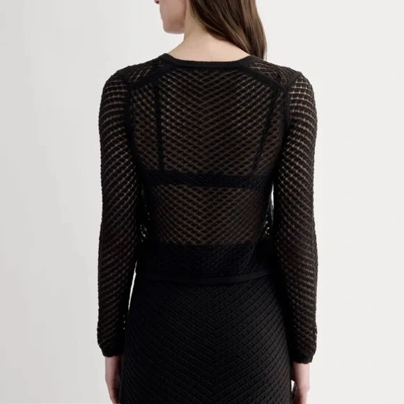 Everlane Black Lace Knit Cardigan - Picture 3 of 12